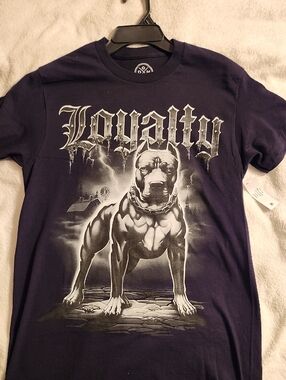 Loyalty Graphic Dog T-Shirt - Black Size Small.